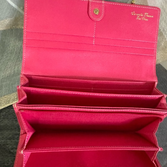 Samantha Thavasa Pink and Brown Wallet with Gold Accents - Picture 10 of 10